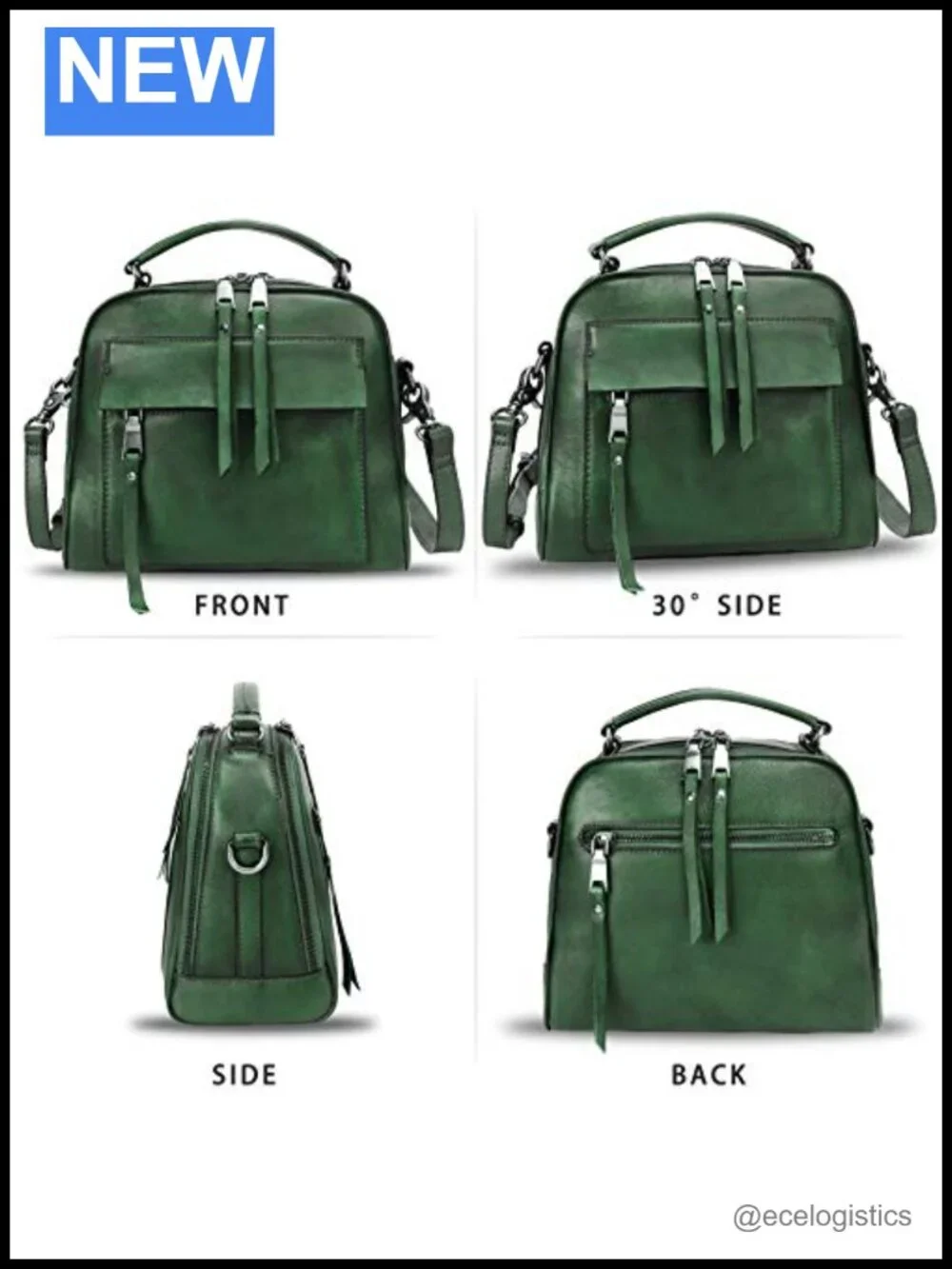 Genuine Leather Satchel Purse for Women Retro Cowhide Handmade Top Handle
